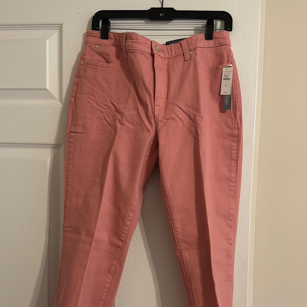 Talbots Pink Straight Leg Jeans with Smooth Finish: s